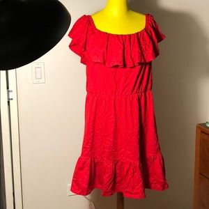 Off Shoulder Red Dress
